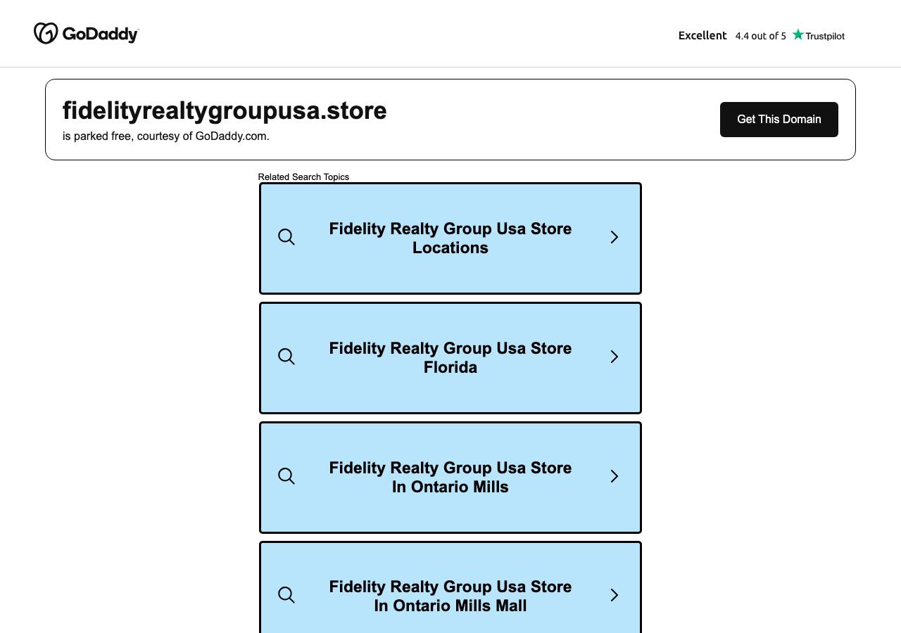 Screenshot of fidelityrealtygroupusa.store taken by the zone census on 2026-10-27