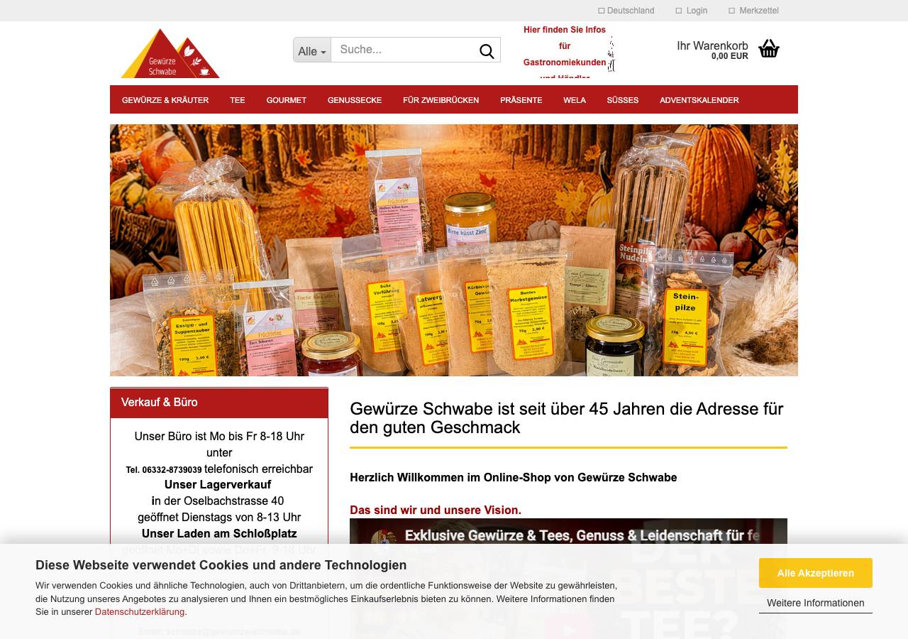 Screenshot of gewuerzeschwabe.business taken by the zone census on 2026-10-27