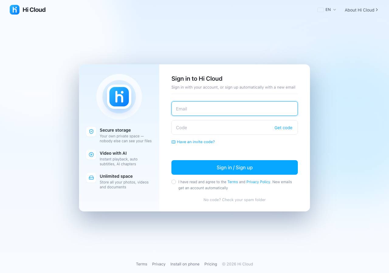 Screenshot of hi-cloud.store taken by the zone census on 2026-10-27