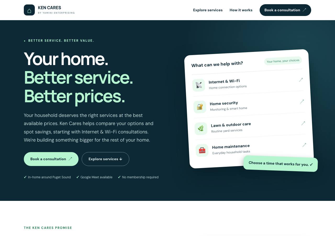Screenshot of kencares.homes taken by the zone census on 2026-10-27