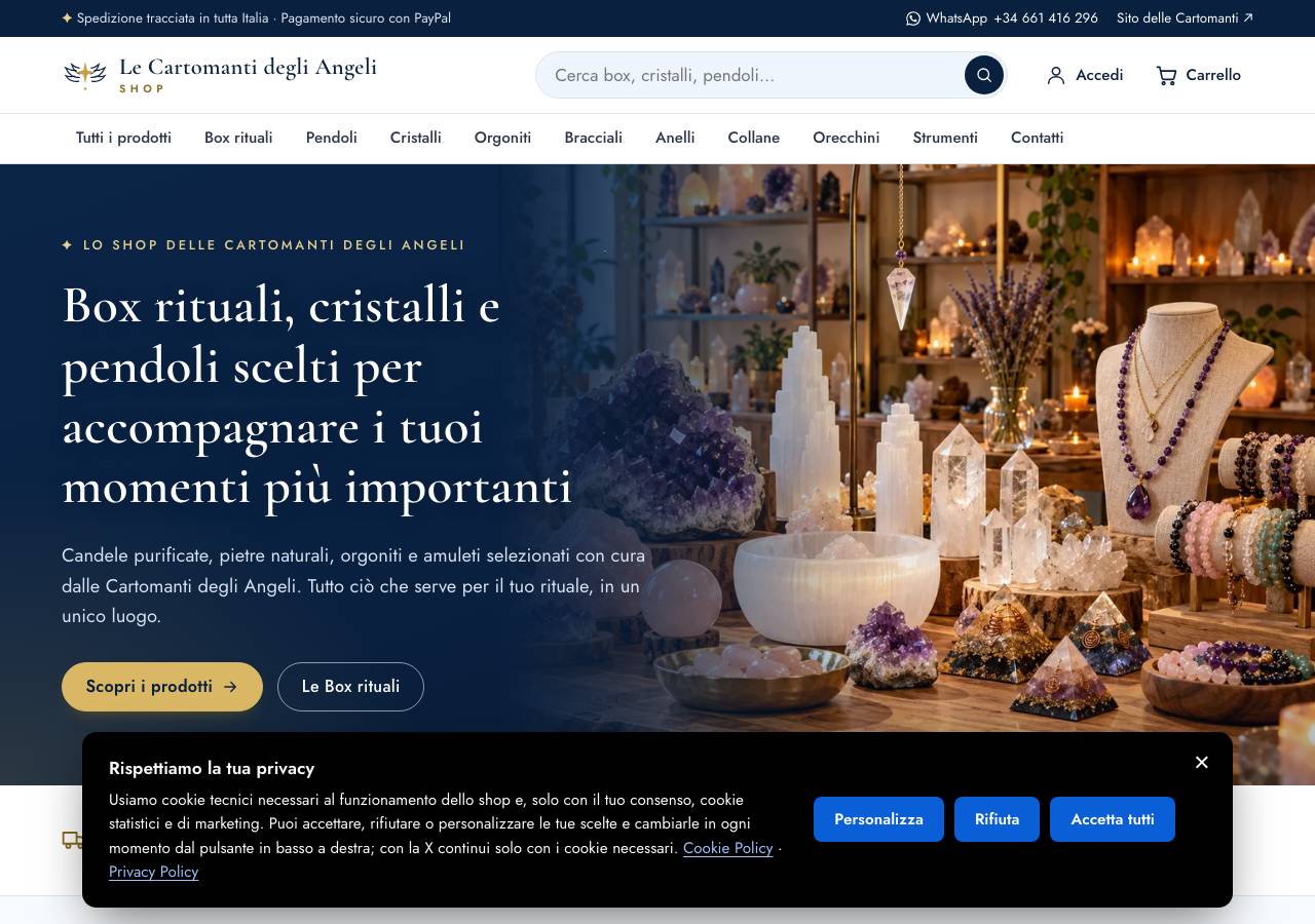 Screenshot of lecartomantidegliangeli.shop taken by the zone census on 2026-10-27