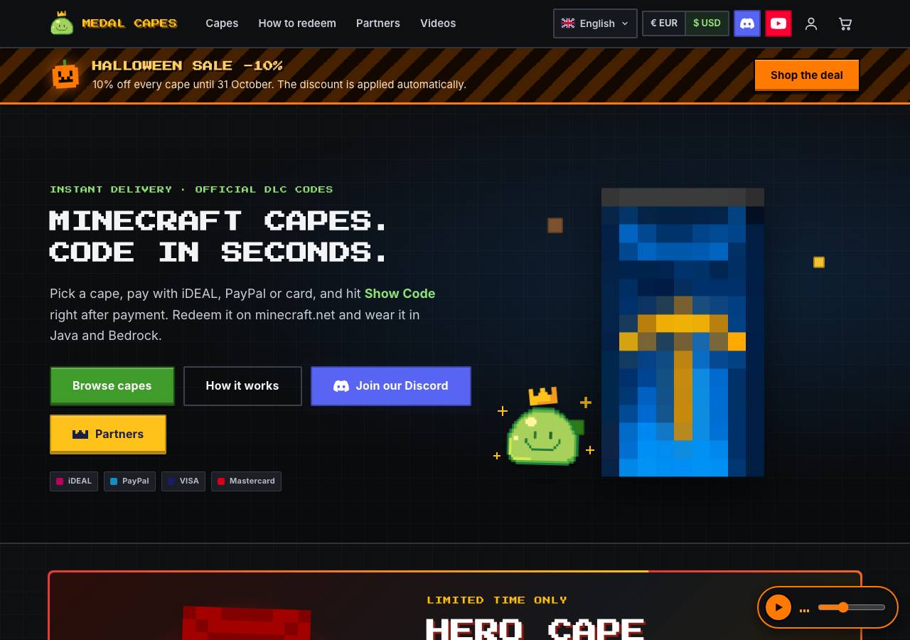Screenshot of medal-capes.com taken by the zone census on 2026-10-27