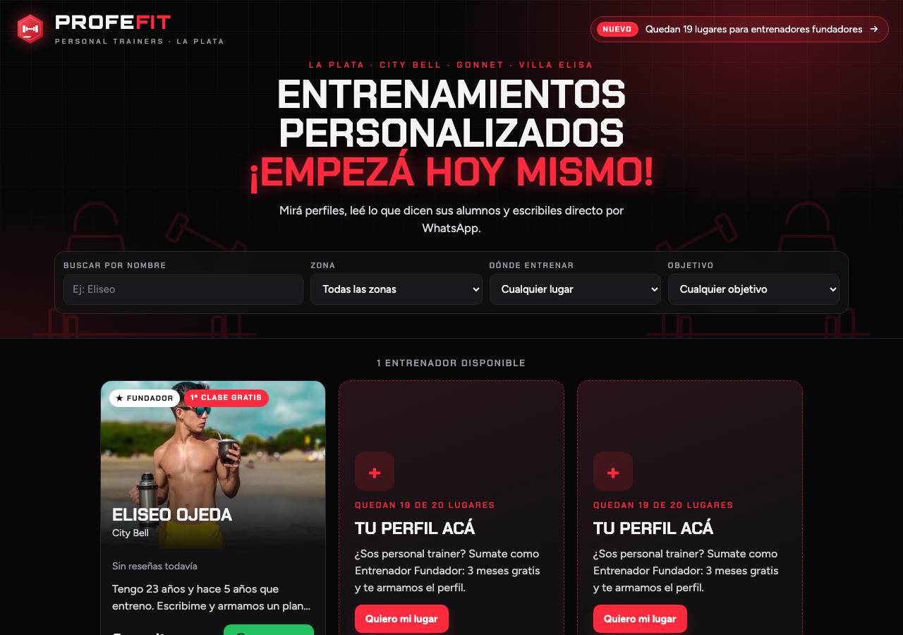 Screenshot of profefit.online taken by the zone census on 2026-10-27