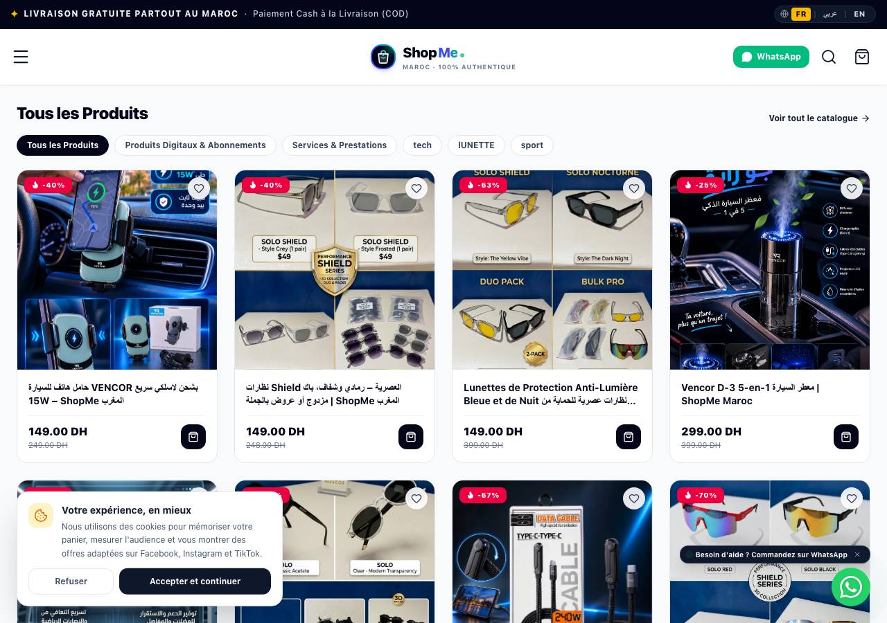 Screenshot of shopme.center taken by the zone census on 2026-10-27