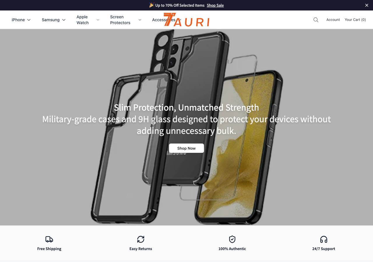 Screenshot of tauricase.shop taken by the zone census on 2026-10-27