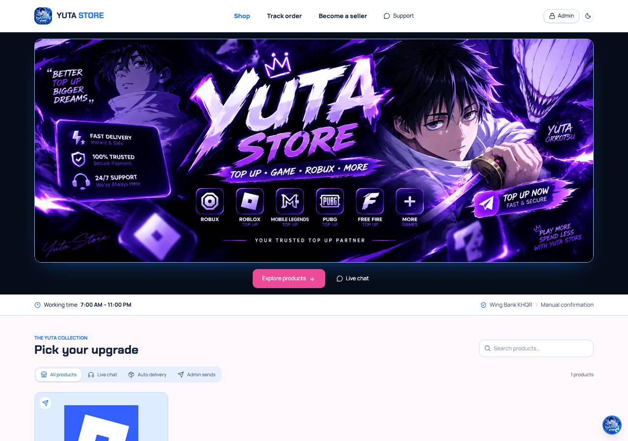 Screenshot of yutashop.site taken by the zone census on 2026-10-27