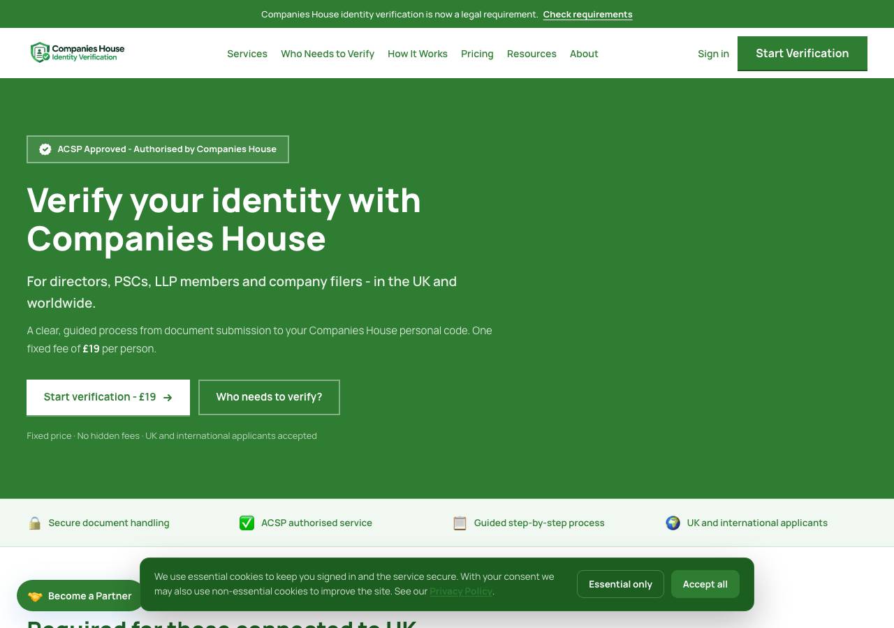 Screenshot of companieshouseidverification.com taken by the zone census on 2026-10-28