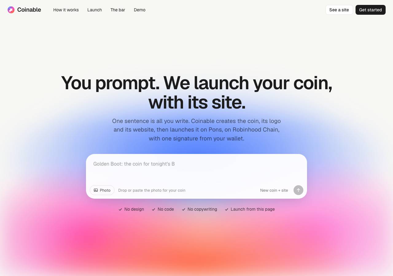 Screenshot of getcoinable.xyz taken by the zone census on 2026-10-28