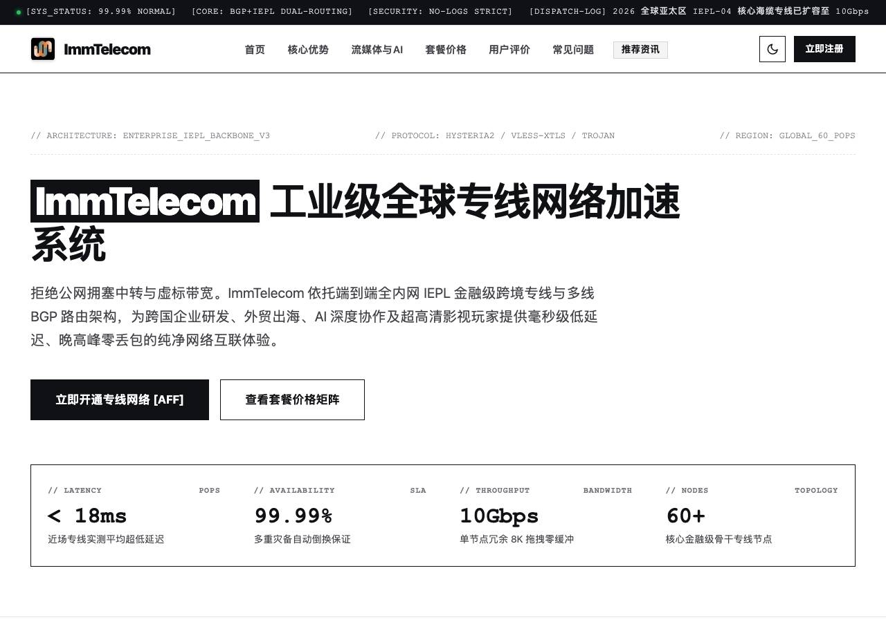 Screenshot of immtelecom.buzz taken by the zone census on 2026-10-28