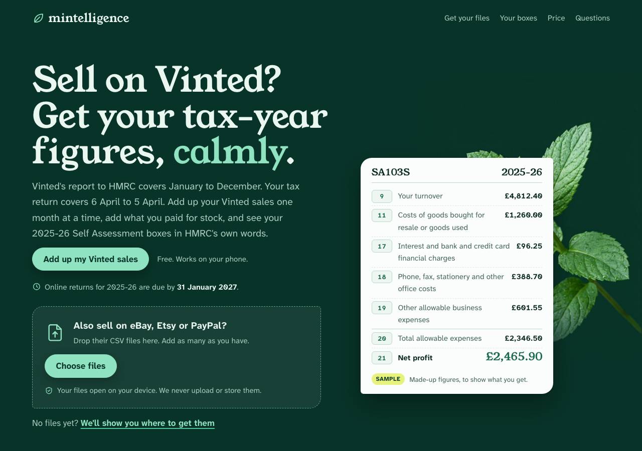 Screenshot of mintelligence.app taken by the zone census on 2026-10-28