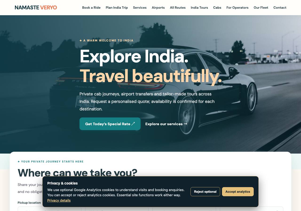 Screenshot of namasteveryo.xyz taken by the zone census on 2026-10-28