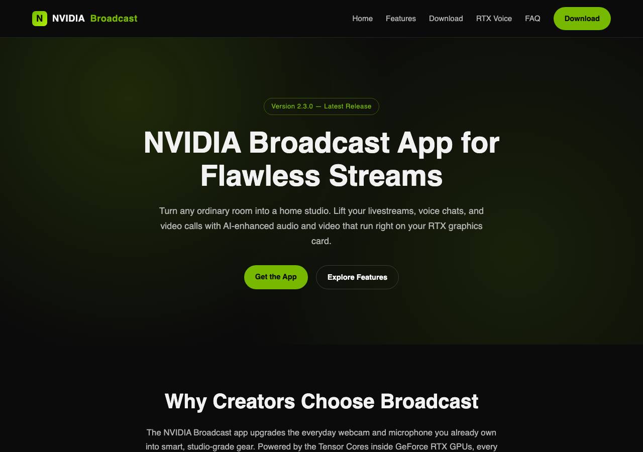 Screenshot of nvidia-broadcast.net taken by the zone census on 2026-10-28