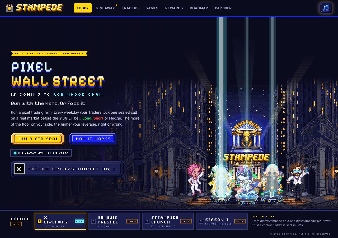 Screenshot of playstampede.xyz taken by the zone census on 2026-10-28