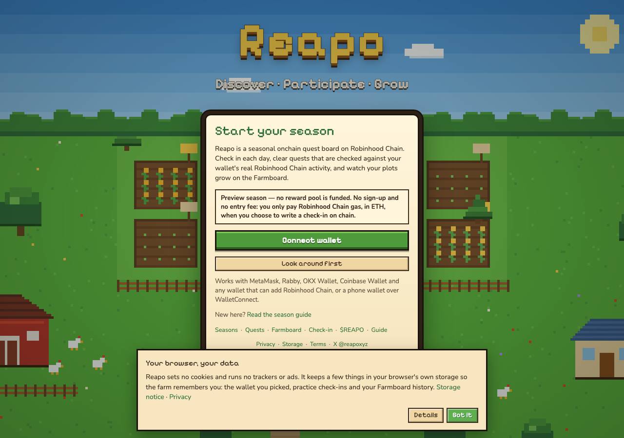 Screenshot of reapo.xyz taken by the zone census on 2026-10-28