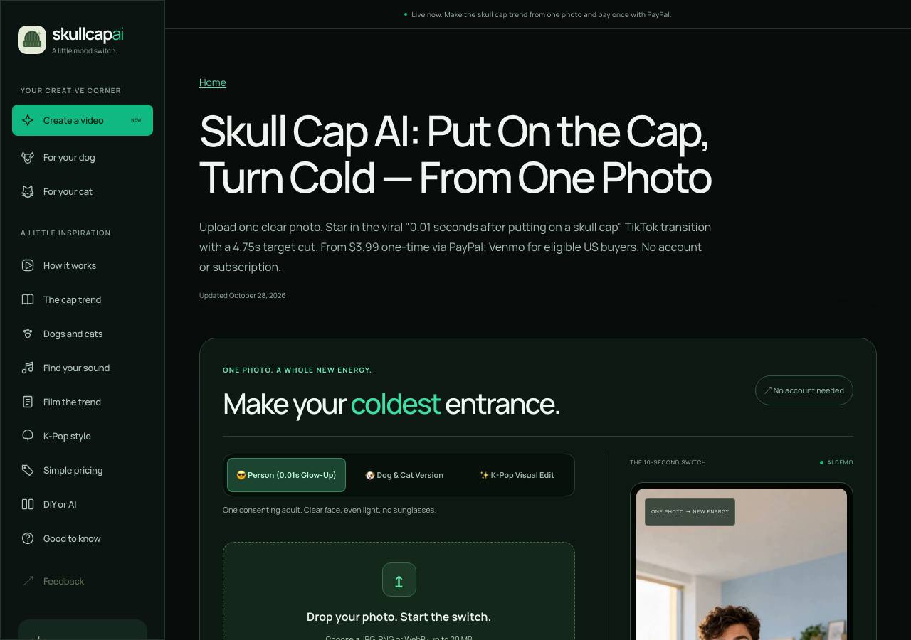 Screenshot of skullcapai.app taken by the zone census on 2026-10-28