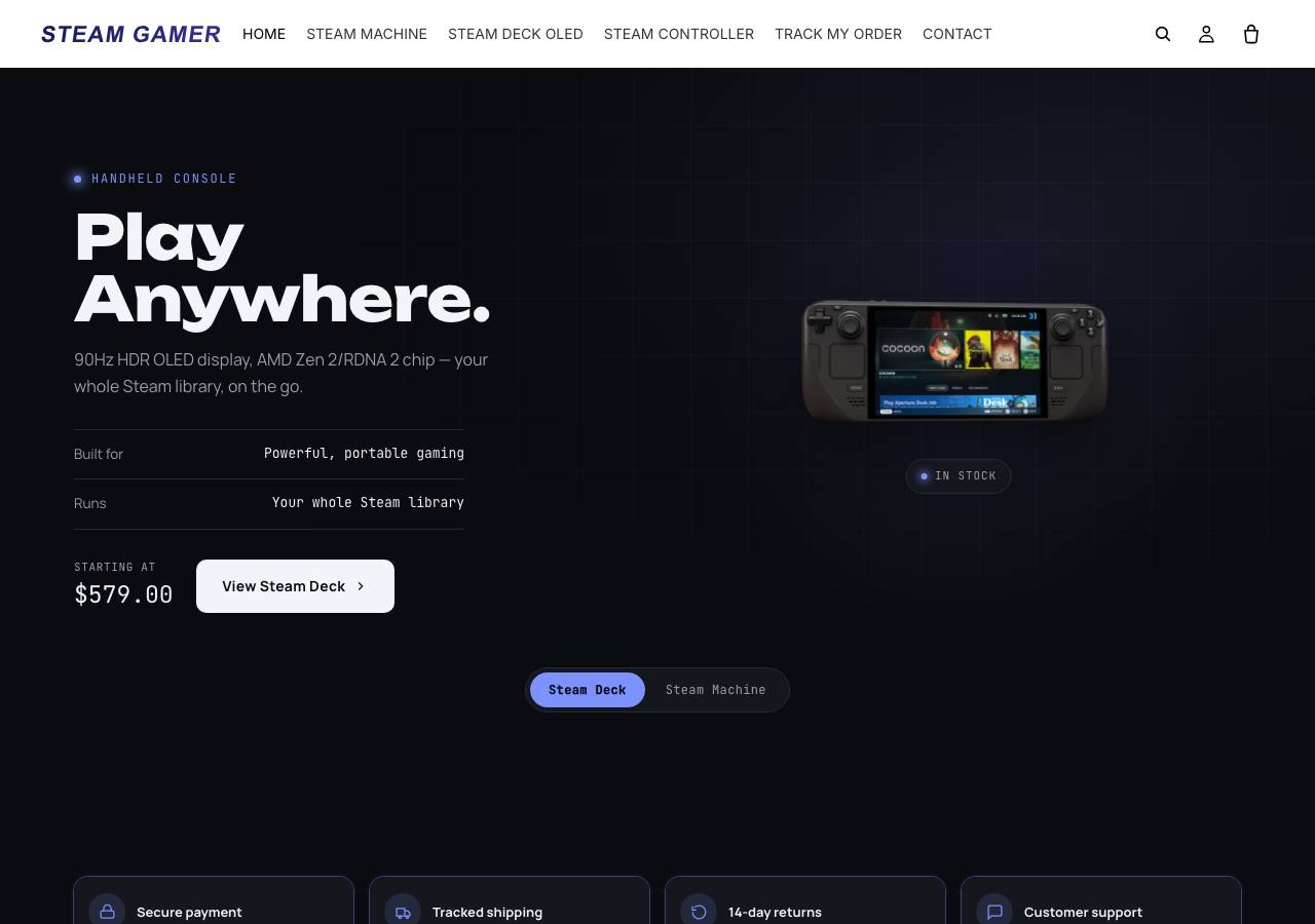 Screenshot of steam-gamer.store taken by the zone census on 2026-10-28