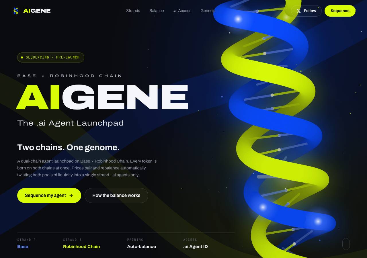 Screenshot of aigene.fun taken by the zone census on 2026-10-29
