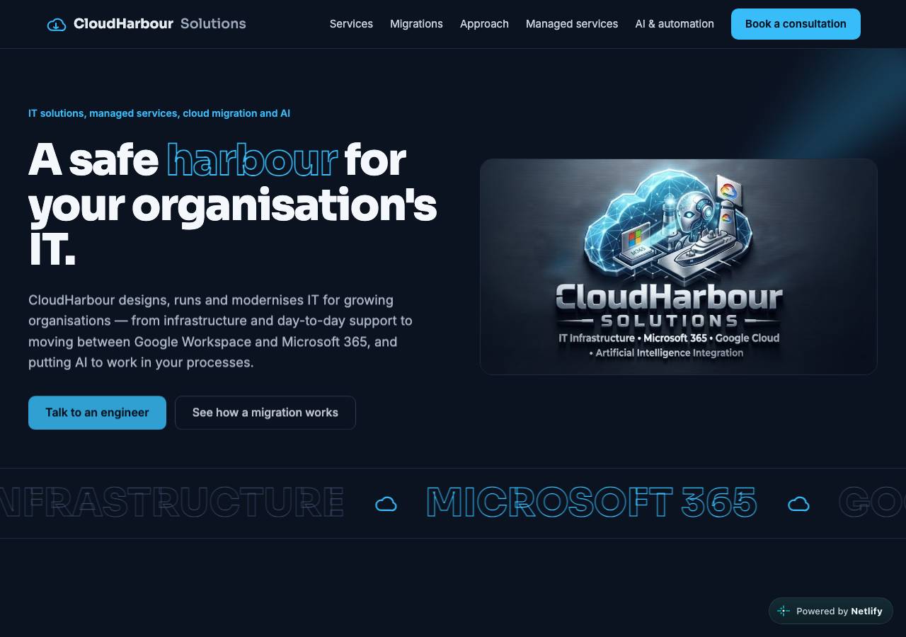 Screenshot of cloudharbour.tech taken by the zone census on 2026-10-29