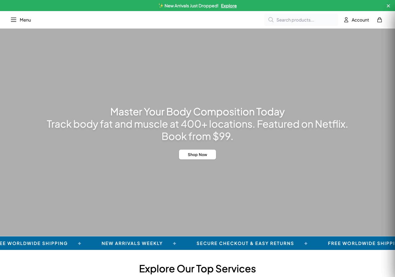 Screenshot of dexascanfitness.shop taken by the zone census on 2026-10-29