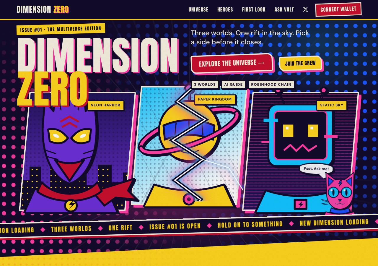 Screenshot of dimensionzero.xyz taken by the zone census on 2026-10-29
