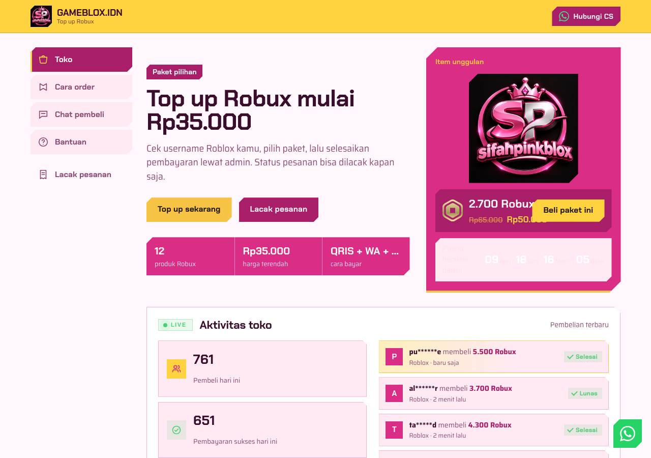 Screenshot of gamesrobloxstore.com taken by the zone census on 2026-10-29
