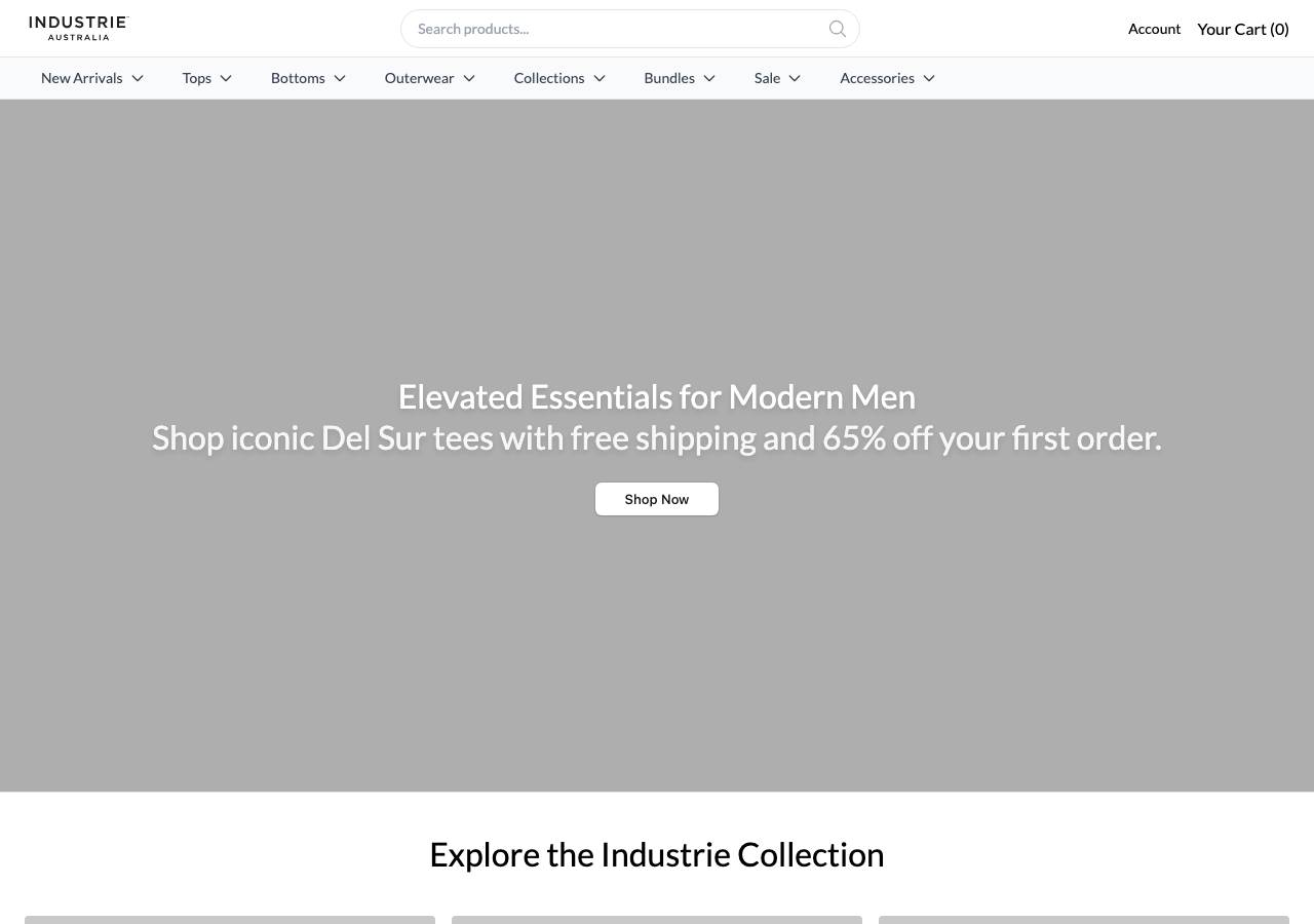 Screenshot of industriewear.shop taken by the zone census on 2026-10-29