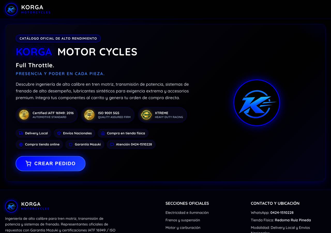 Screenshot of korga.motorcycles taken by the zone census on 2026-10-29