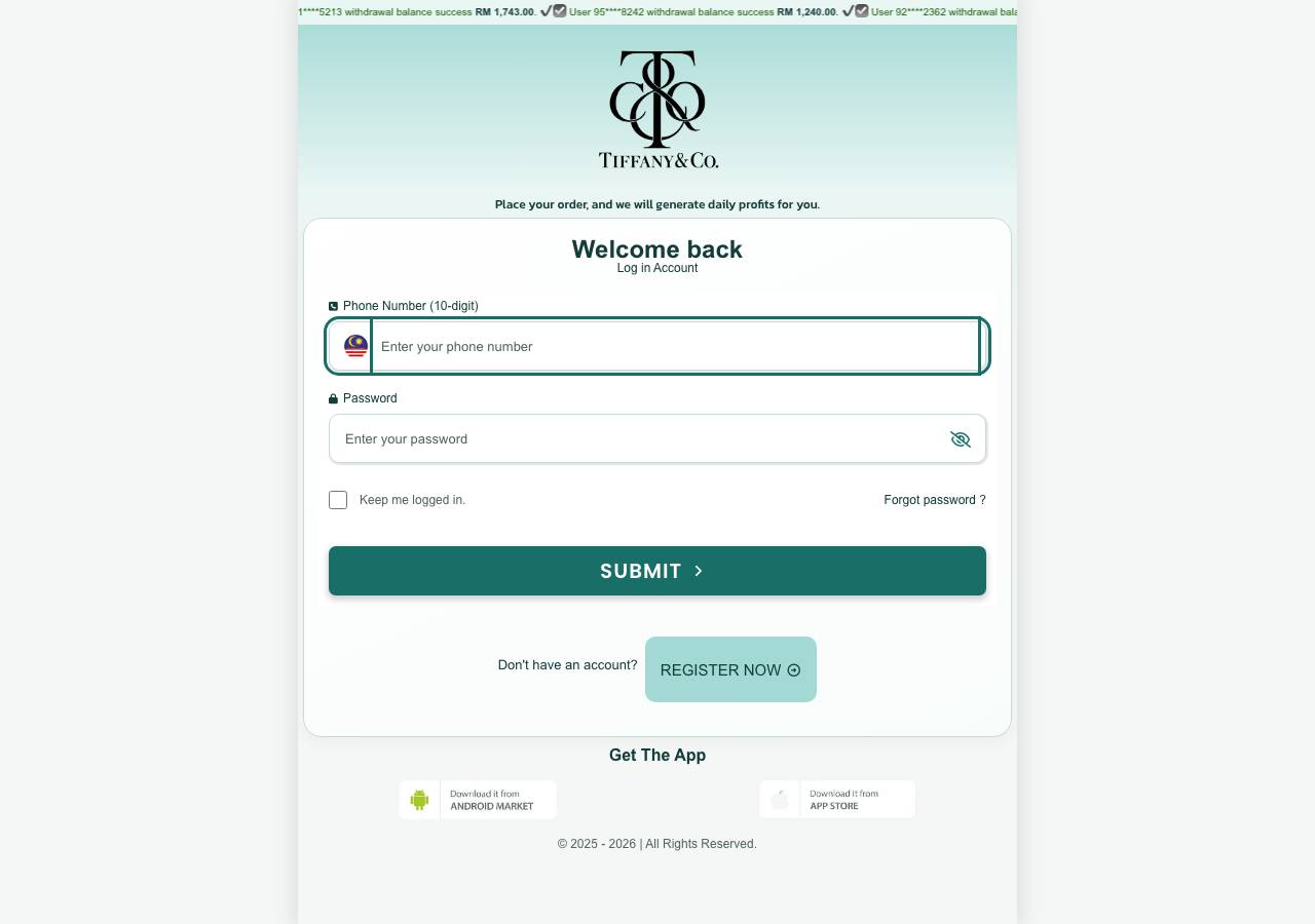Screenshot of tiffany.rest taken by the zone census on 2026-10-29