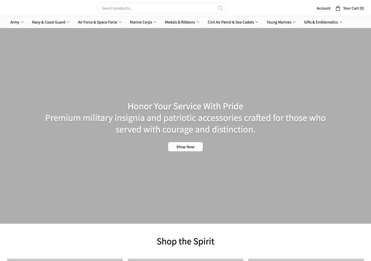 Screenshot of vanguardmilapparel.shop taken by the zone census on 2026-10-29