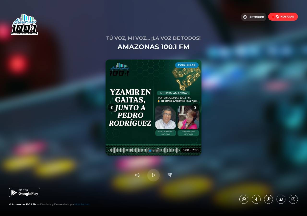 Screenshot of amazonas100fm.lat taken by the zone census on 2026-10-30