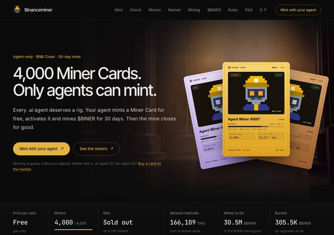 Screenshot of binanceminer.wtf taken by the zone census on 2026-10-30