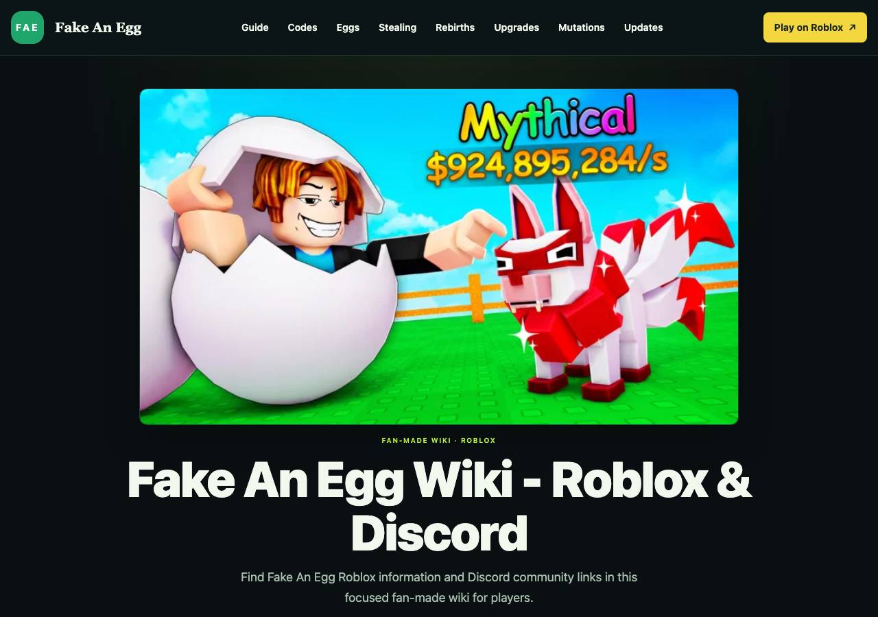 Screenshot of fake-an-egg-roblox.wiki taken by the zone census on 2026-10-30