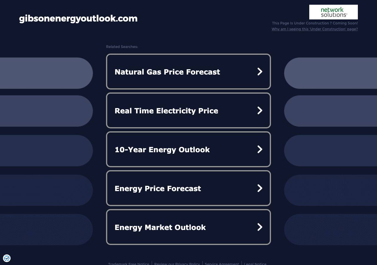 Screenshot of gibsonenergyoutlook.com taken by the zone census on 2026-10-30