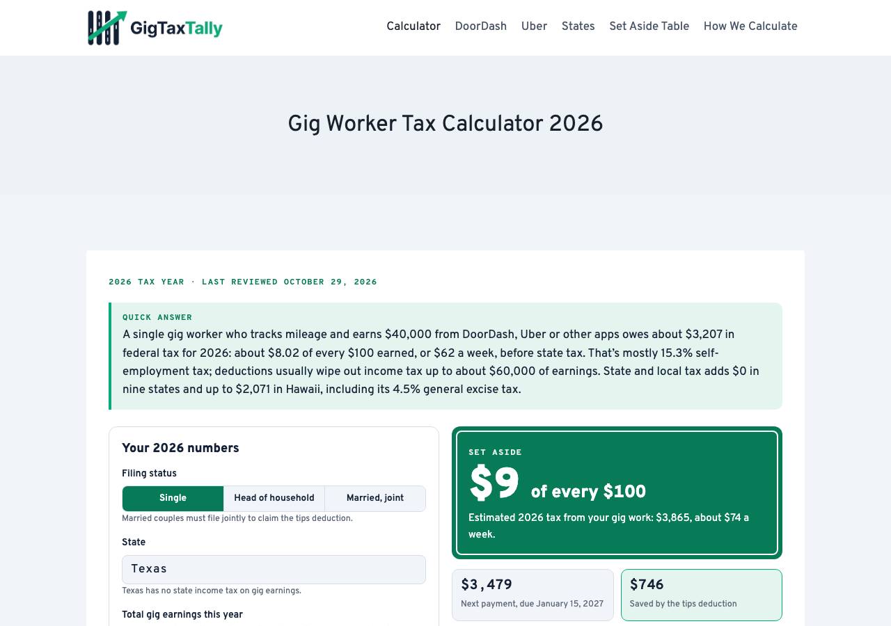 Screenshot of gigtaxtally.com taken by the zone census on 2026-10-30