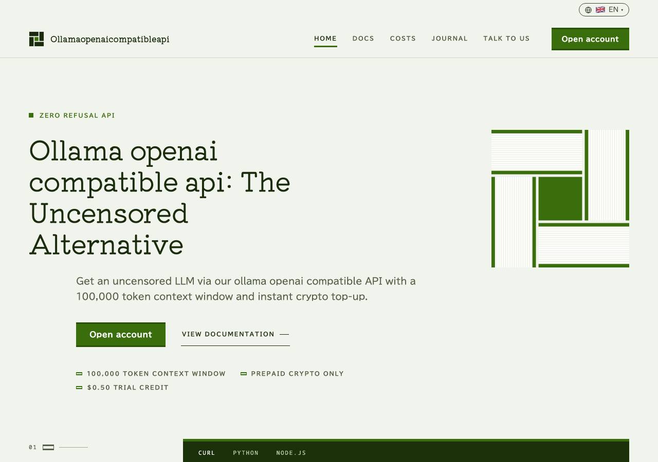 Screenshot of ollamaopenaicompatibleapi.com taken by the zone census on 2026-10-30