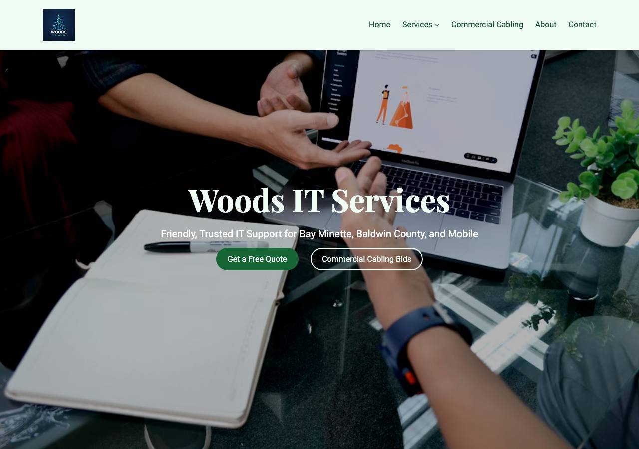 Screenshot of woodsitservices.com taken by the zone census on 2026-10-30